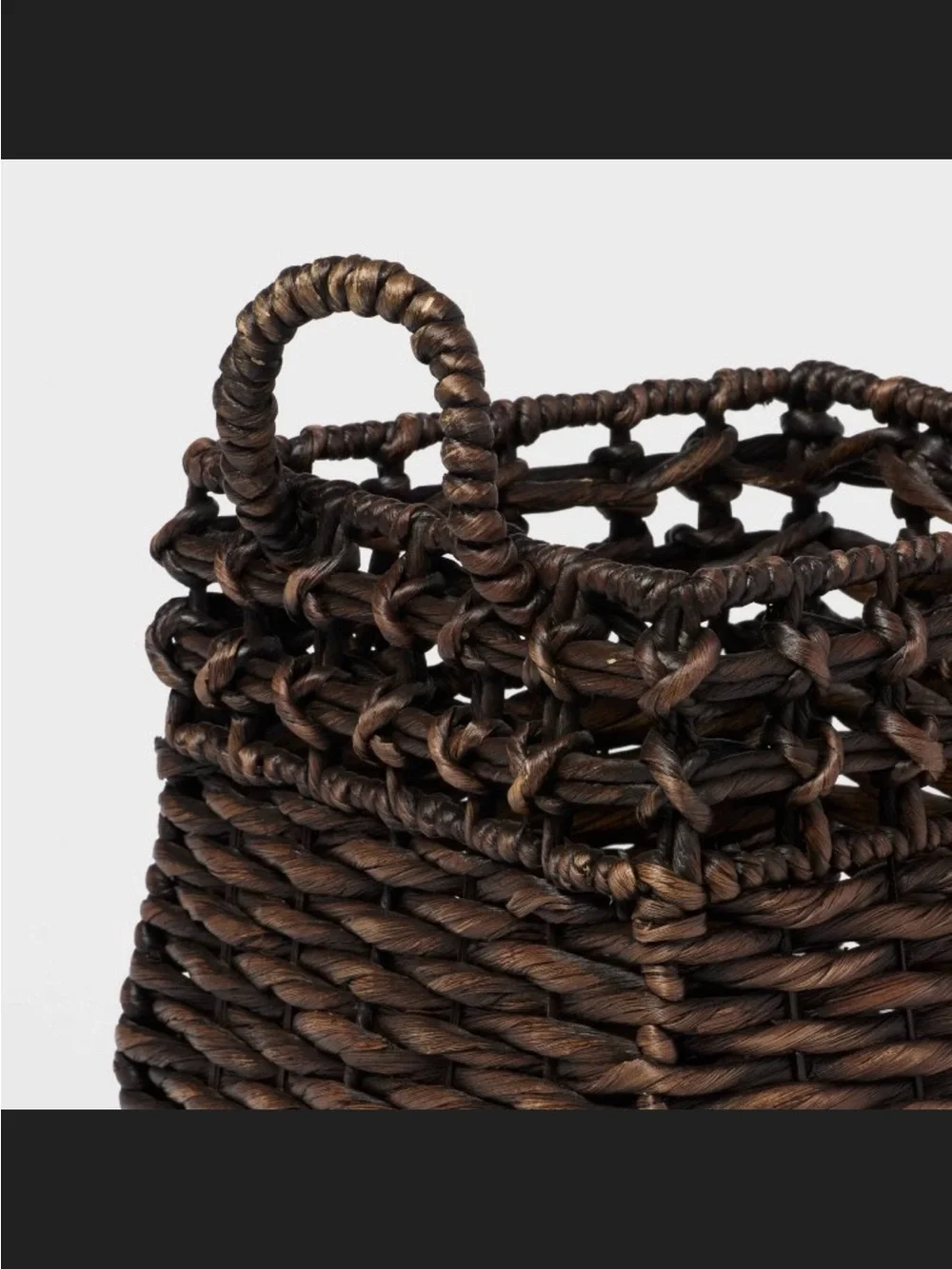 Rounded Square Chocolate Woven Basket with Lid - Threshold™